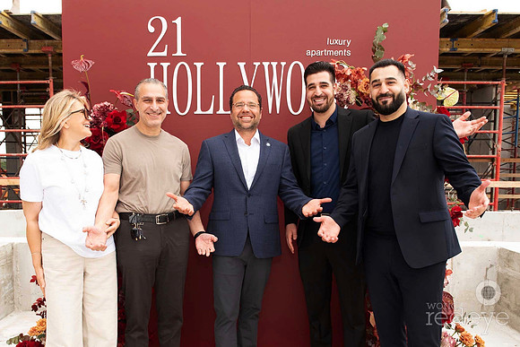 Mareta Gevorkyan, Vazgen Gevorkyan, Mayor Josh Levy, Armand Shahbazyan, & Gevorg Shahbazyan
