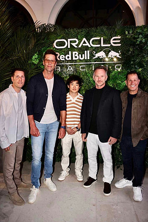 Corey Salter, Tom Brady, Yuki Tsunoda, Christian Horner, Jamie Salter & Tommy Mottola